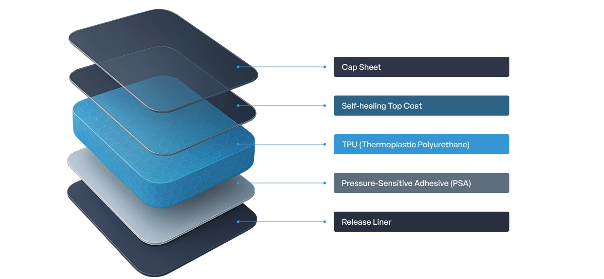 multilayer structure of paint protection film GENESIS
